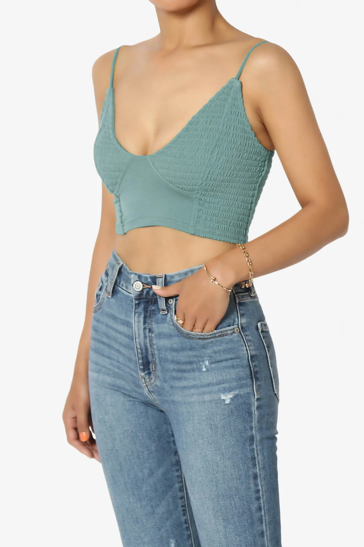 Jennie Smocked Triangle Bralette