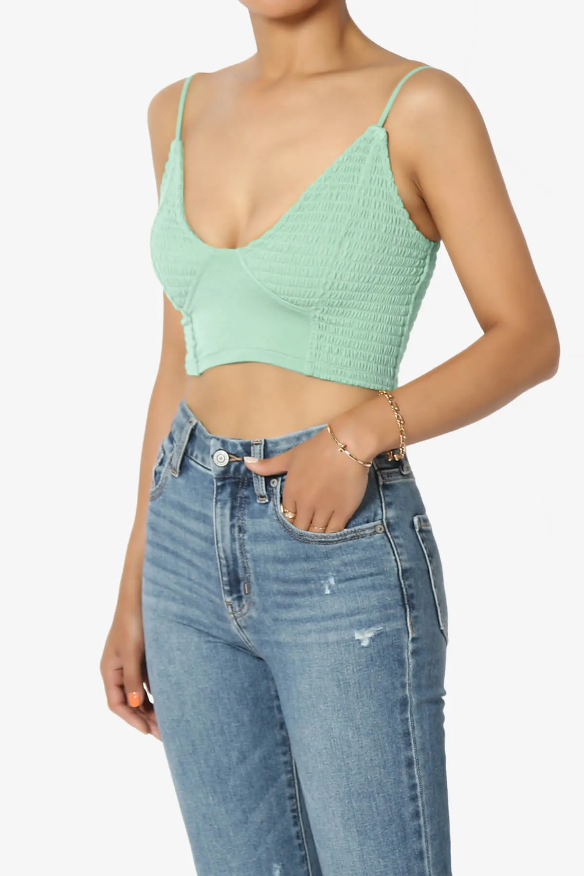 Jennie Smocked Triangle Bralette