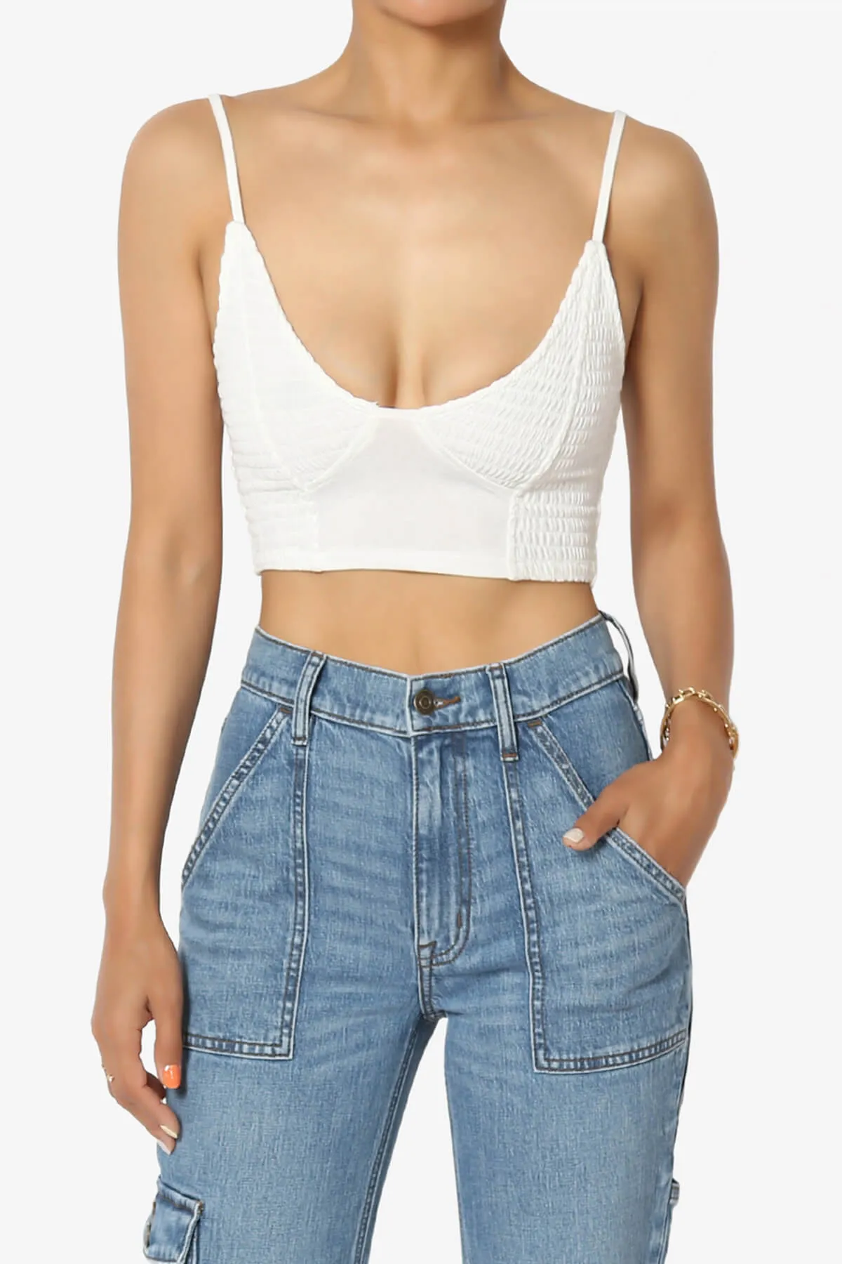 Jennie Smocked Triangle Bralette