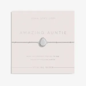 Joma Sterling Silver Amazing Auntie Pebble Pave Bracelet