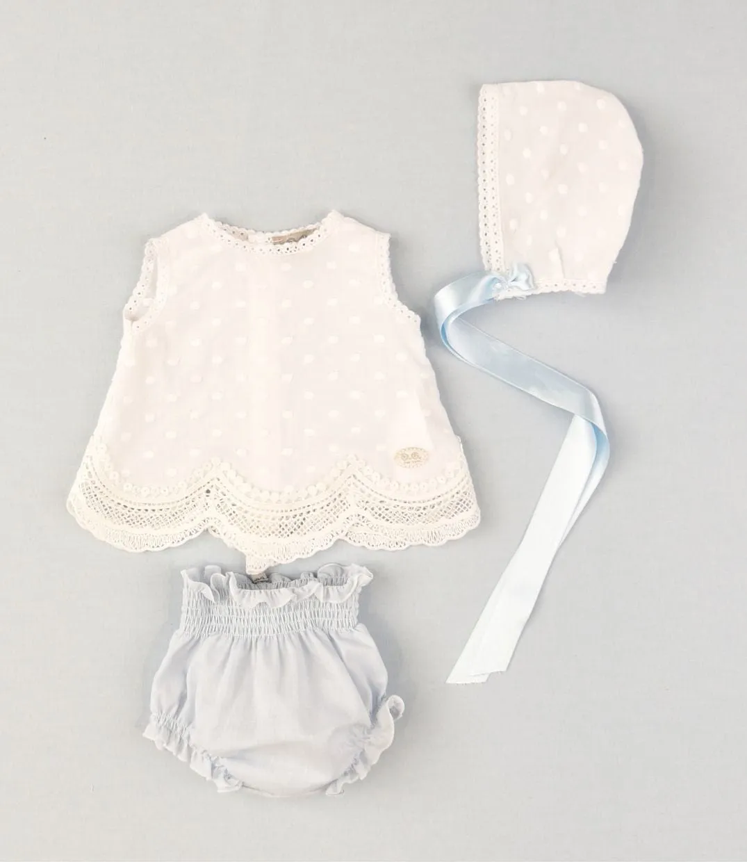 JOSE VARON - Three Piece Ribbon Dress Set - Blue