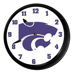Kansas State Wildcats: Retro Lighted Wall Clock