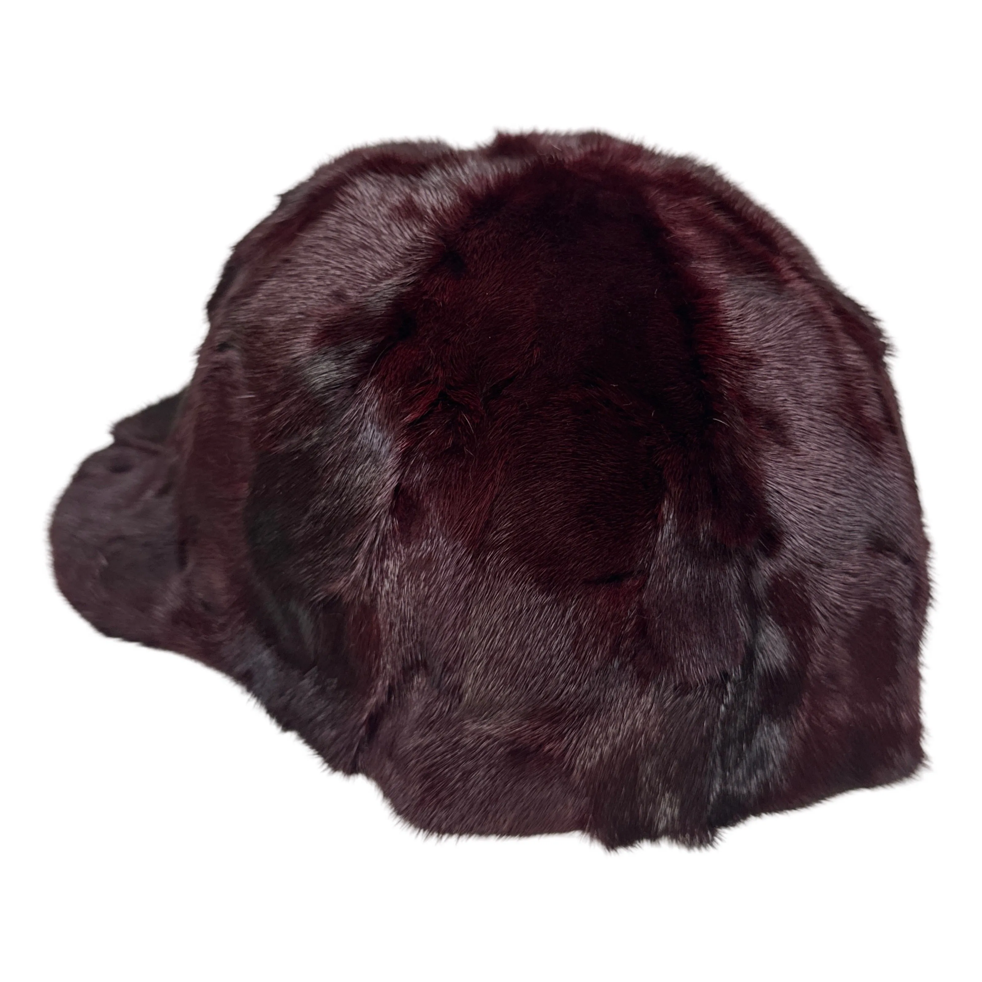 Kashani Wine Red Diamond Cut Mink Baseball Hat