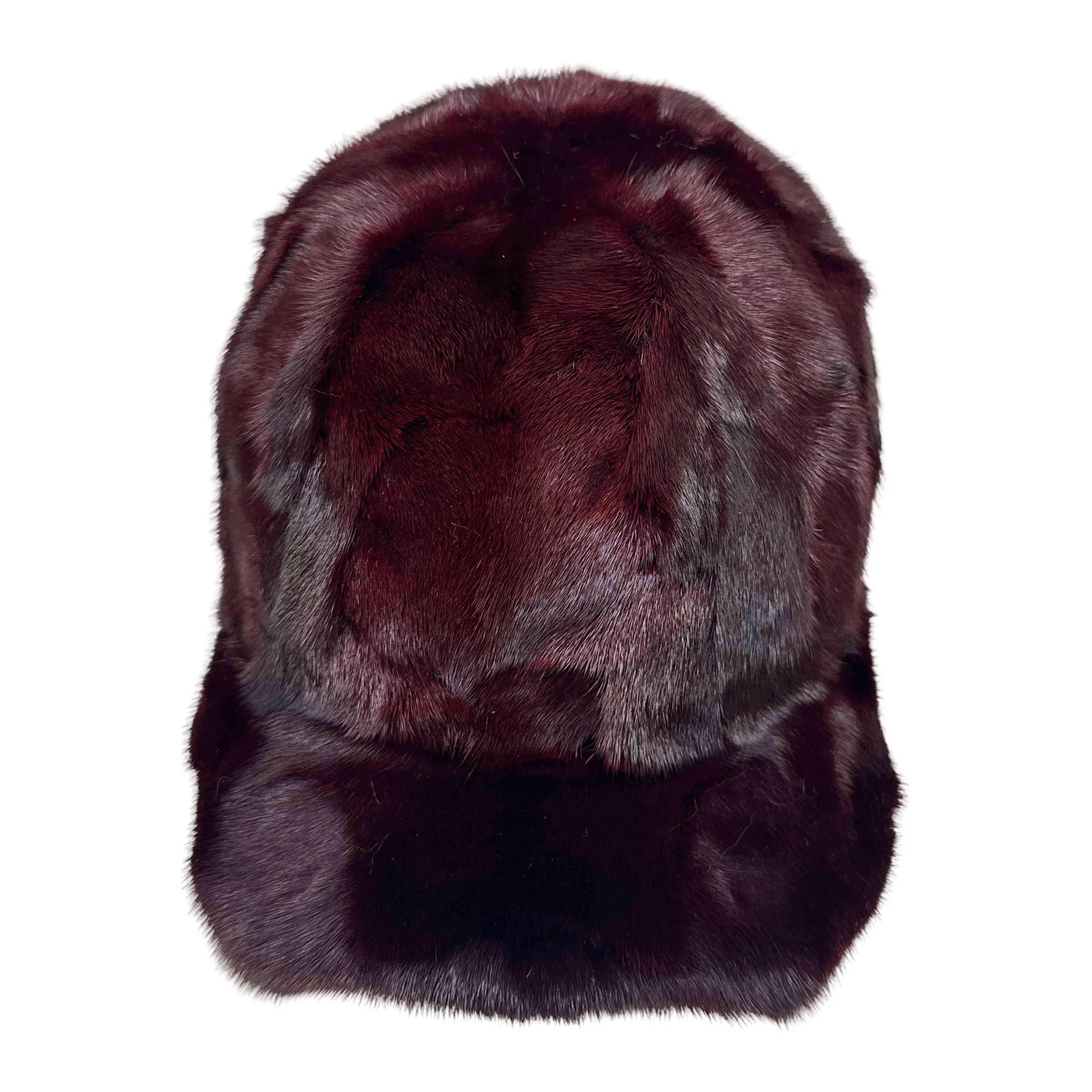 Kashani Wine Red Diamond Cut Mink Baseball Hat