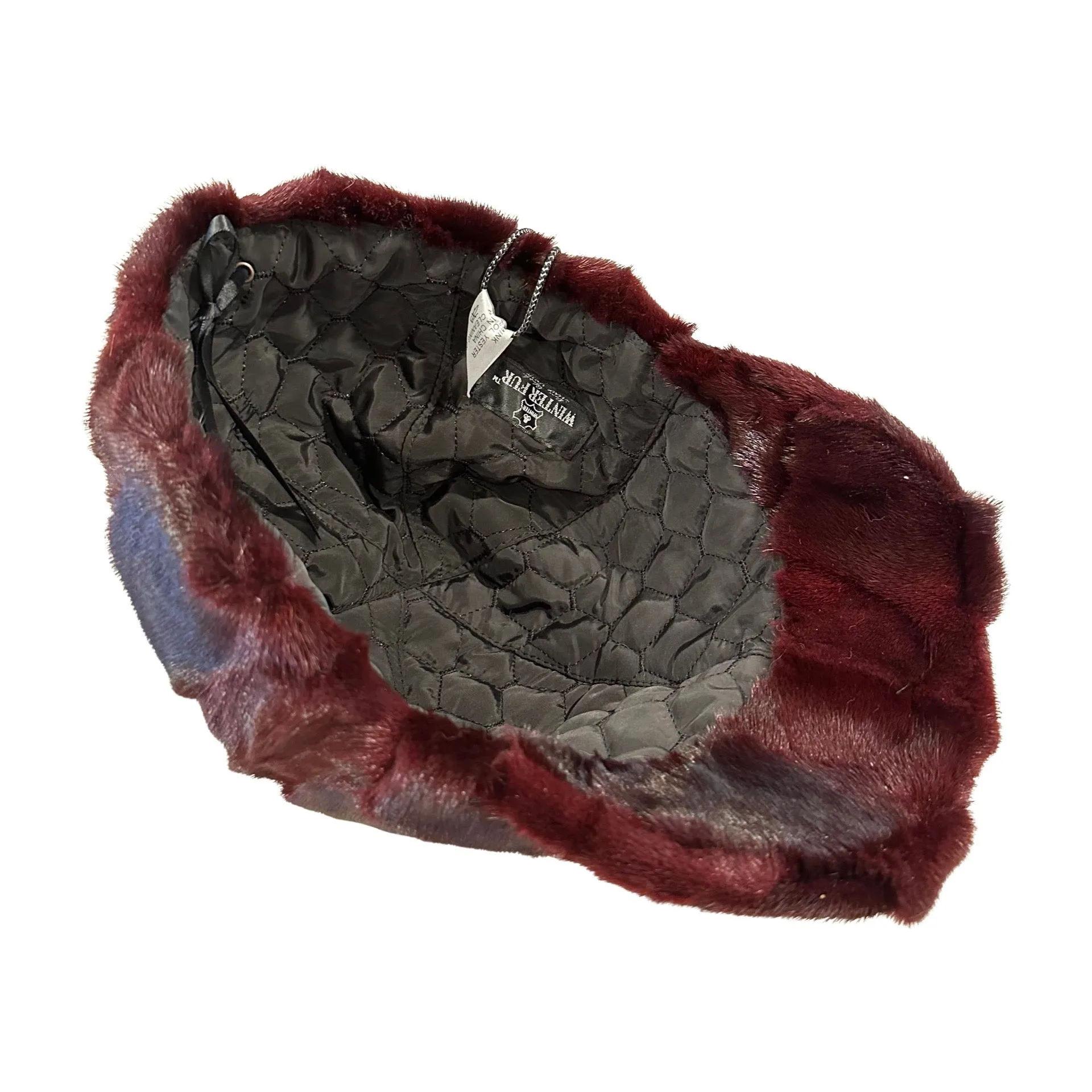 Kashani Wine Red Diamond Cut Mink Baseball Hat