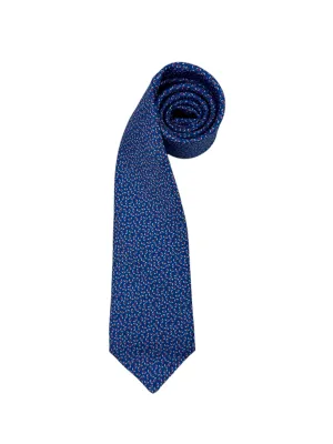Kiton 5-Fold Azure Blue Floral Silk Tie