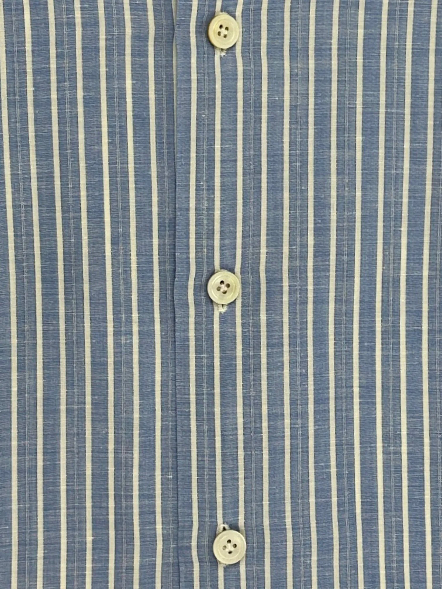 Kiton Light Blue Linen Blend Bengal Stripe Shirt