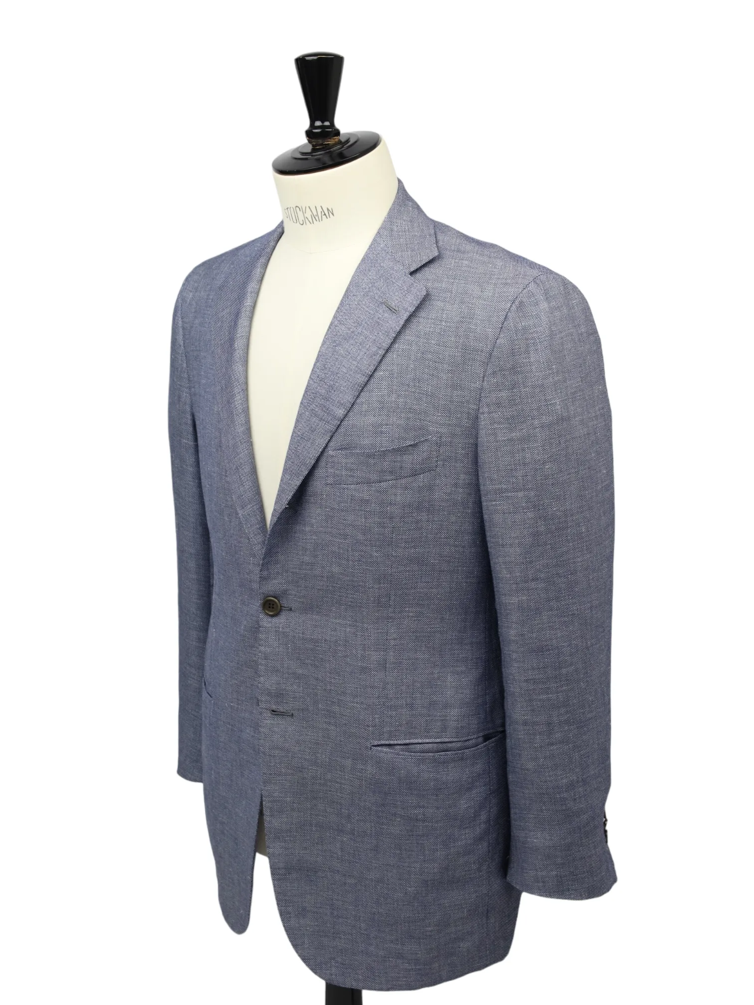 Kiton Light Blue Linen, Cashmere & Silk Birdseye Jacket