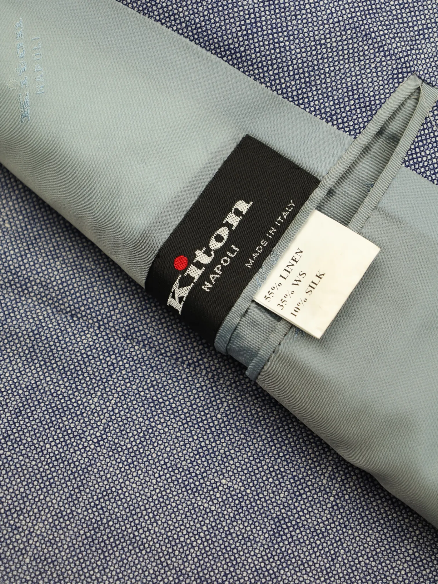 Kiton Light Blue Linen, Cashmere & Silk Birdseye Jacket
