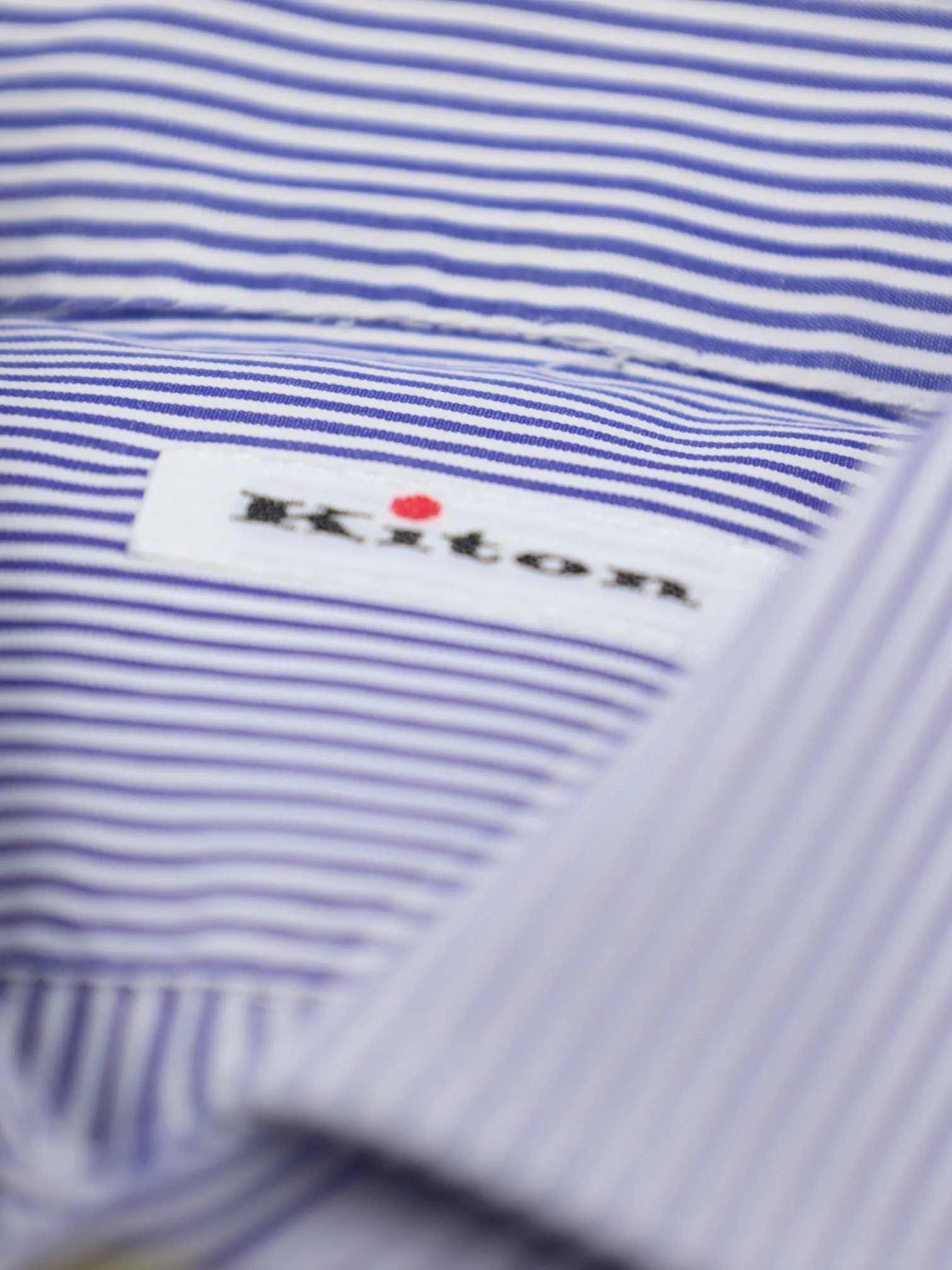 Kiton Light Blue Pinstripe Cotton Shirt