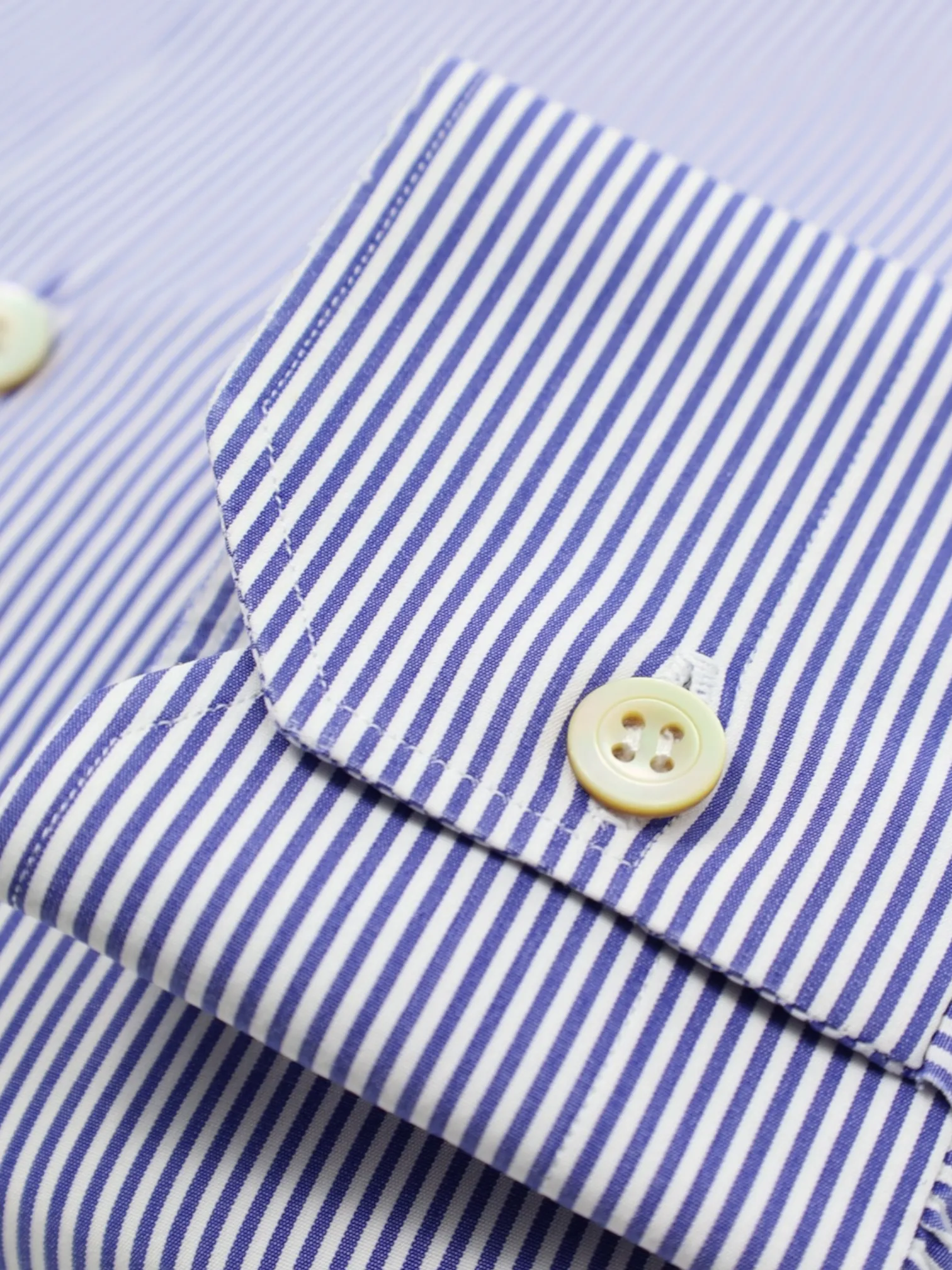 Kiton Light Blue Pinstripe Cotton Shirt