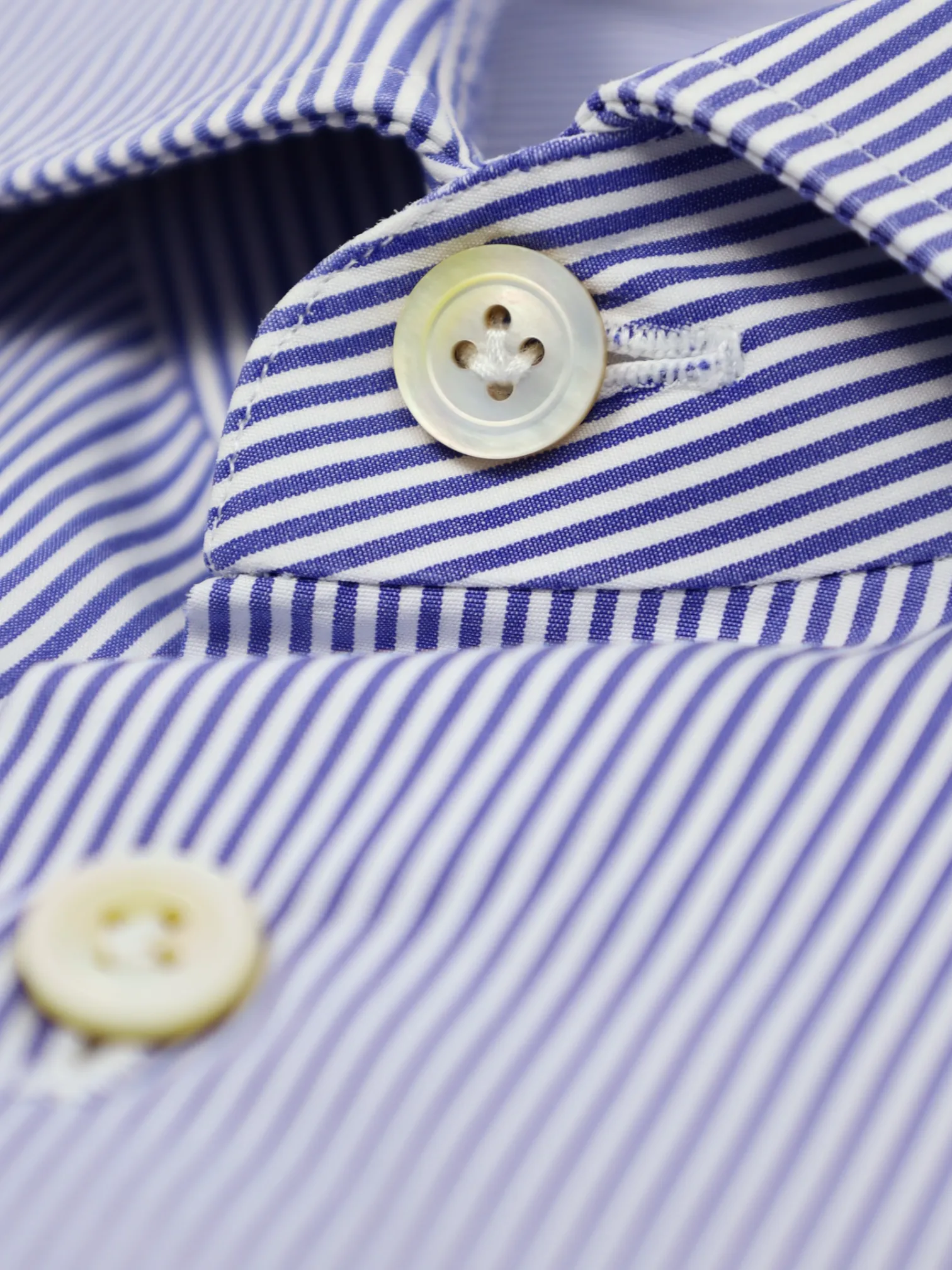 Kiton Light Blue Pinstripe Cotton Shirt