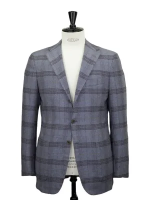 Kiton Multicolor Extrafine-Wool Glen Plaid Jacket