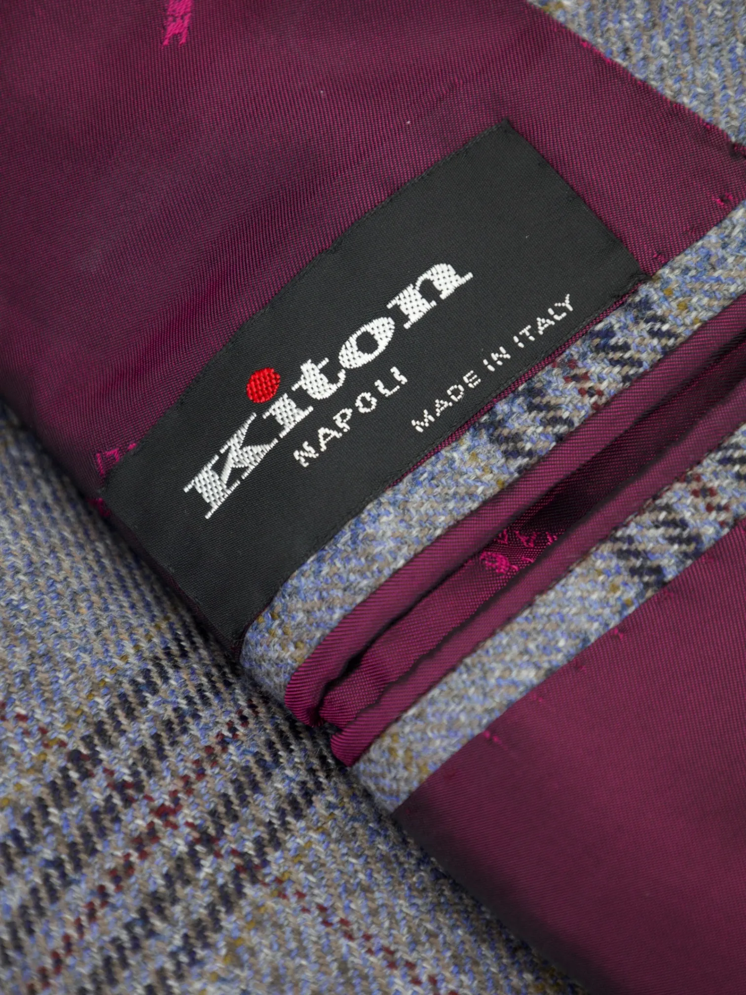 Kiton Multicolor Extrafine-Wool Glen Plaid Jacket