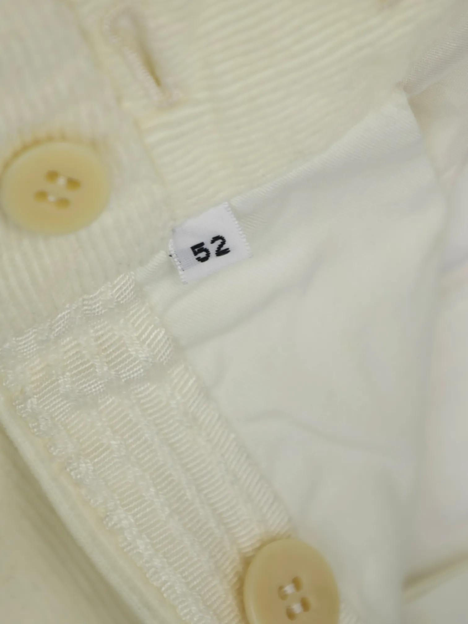 Kiton Offwhite Needlecord Linen & Silk Trousers