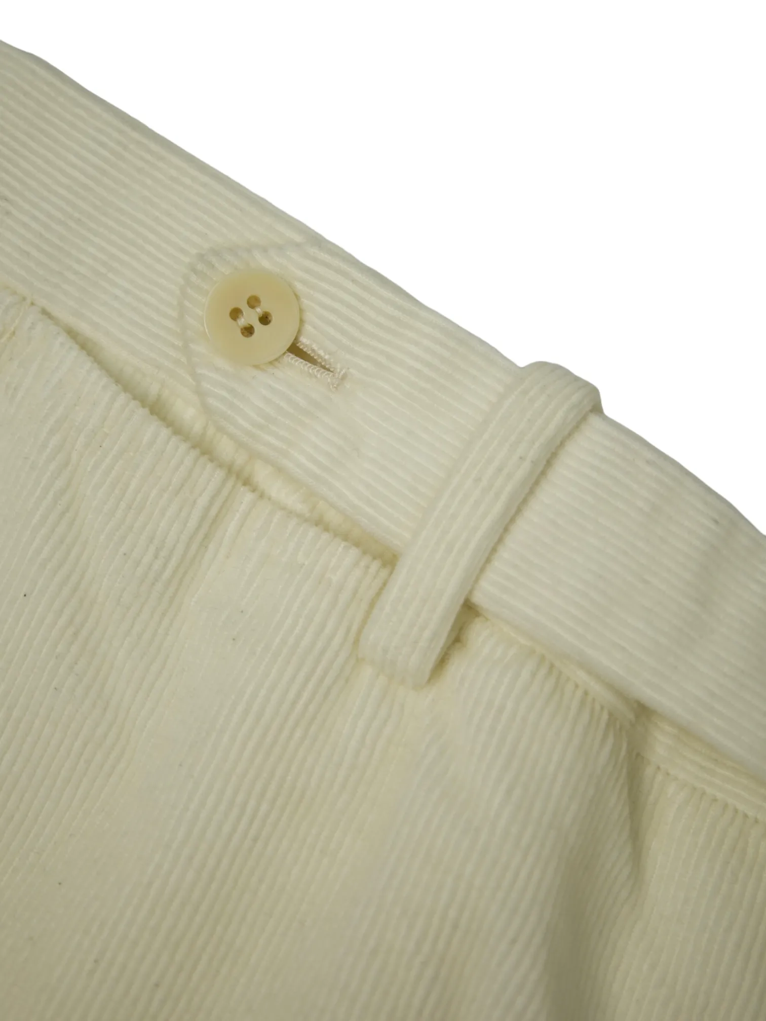 Kiton Offwhite Needlecord Linen & Silk Trousers