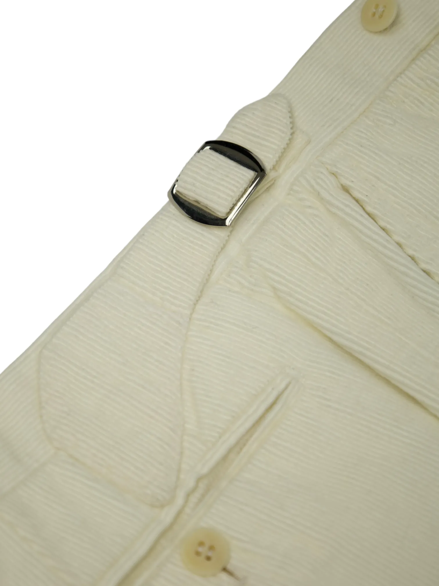 Kiton Offwhite Needlecord Linen & Silk Trousers