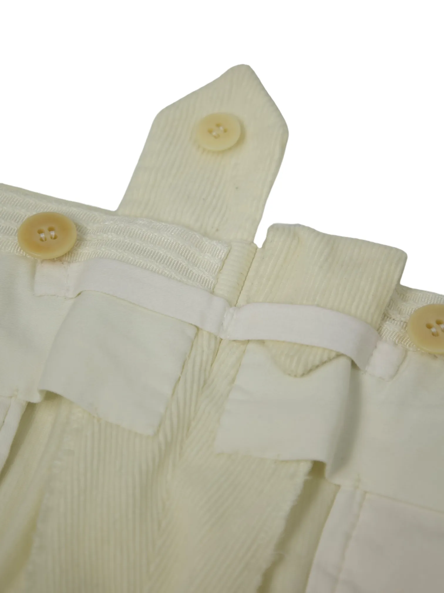 Kiton Offwhite Needlecord Linen & Silk Trousers