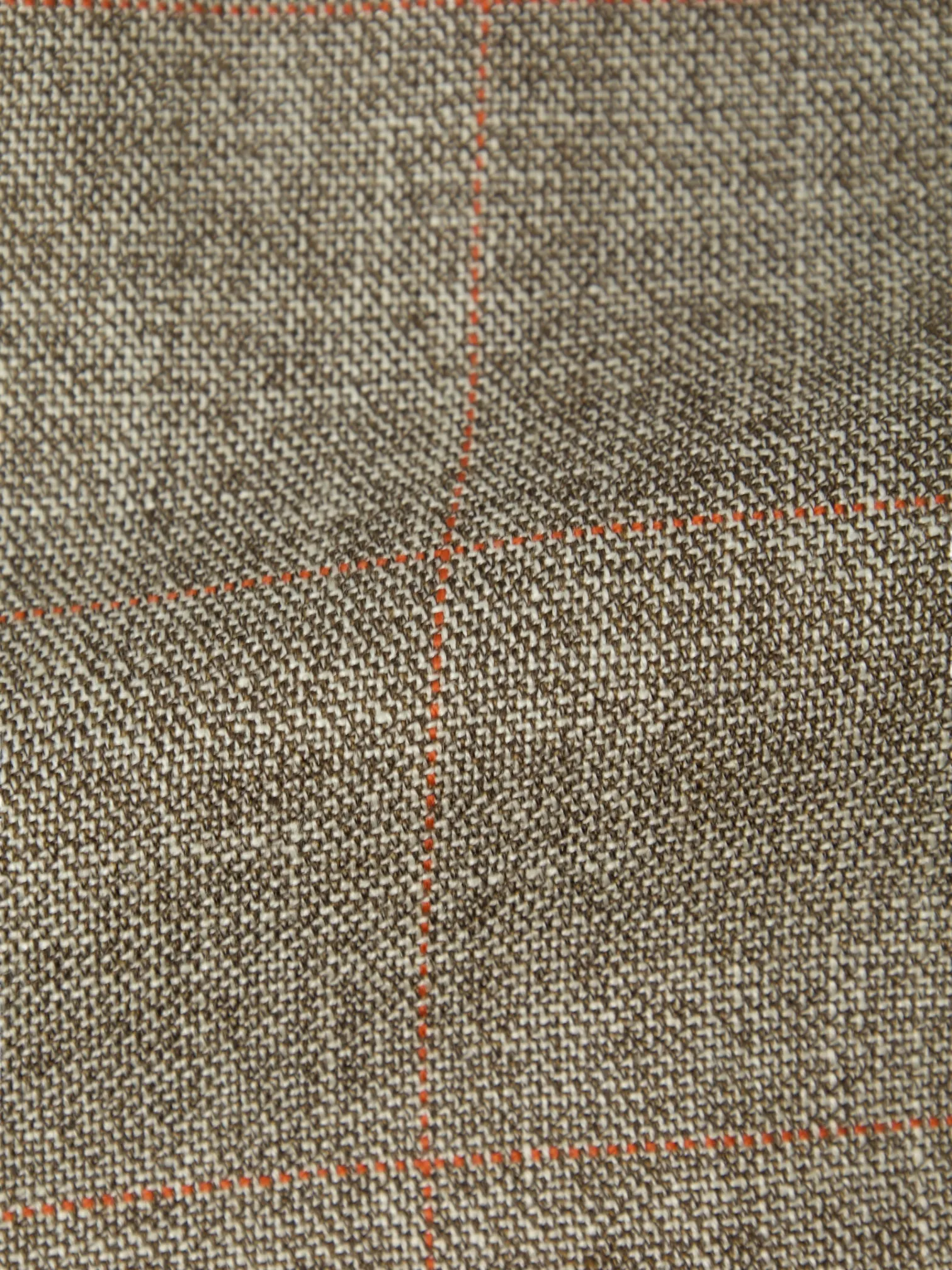 Kiton Taupe Cashmere, Linen & Silk Windowpane Jacket