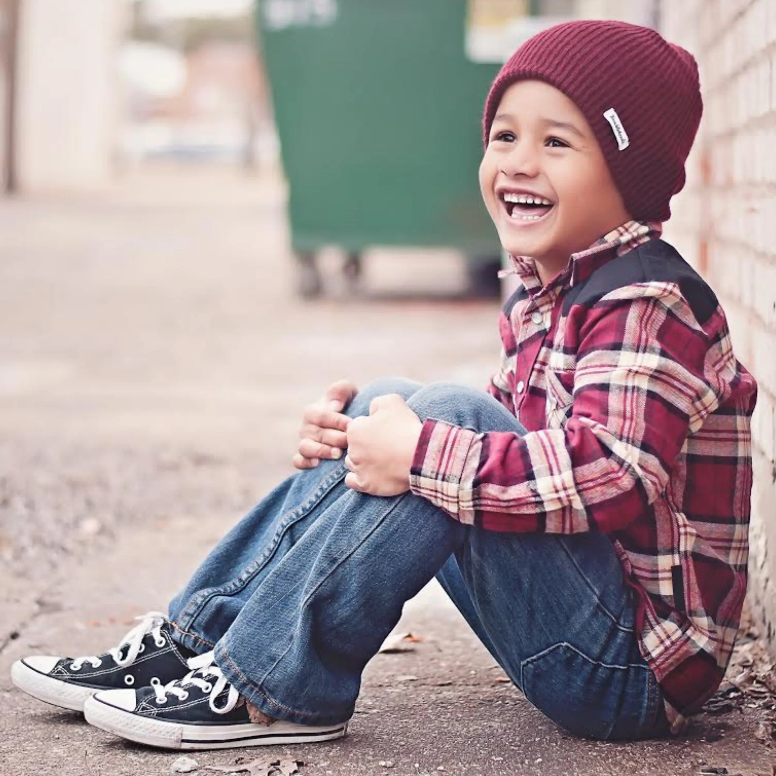 Knuckleheads Burgundy Slouchy Beanie