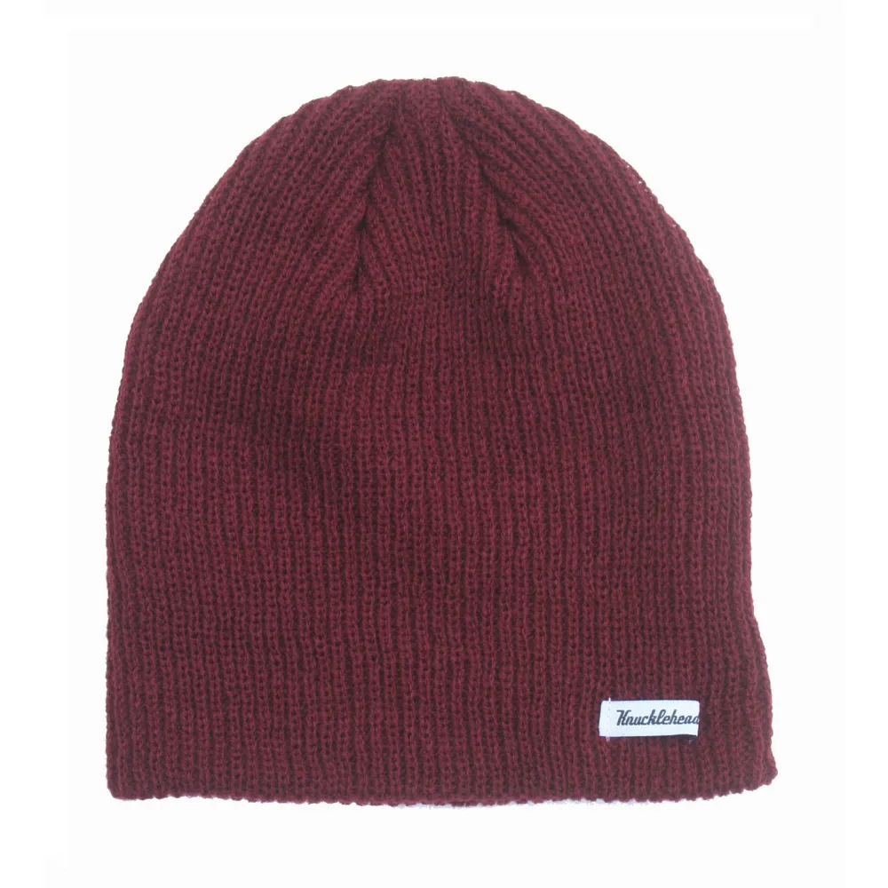 Knuckleheads Burgundy Slouchy Beanie