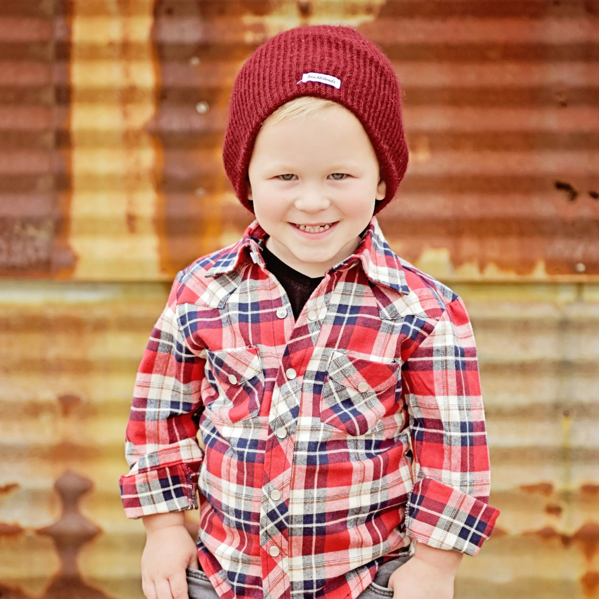 Knuckleheads Burgundy Slouchy Beanie