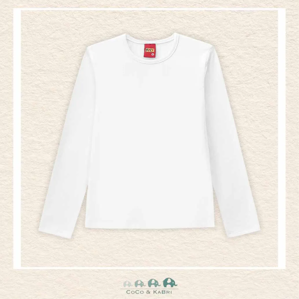 Kyly Girls Jersey White Long Sleeve Tee