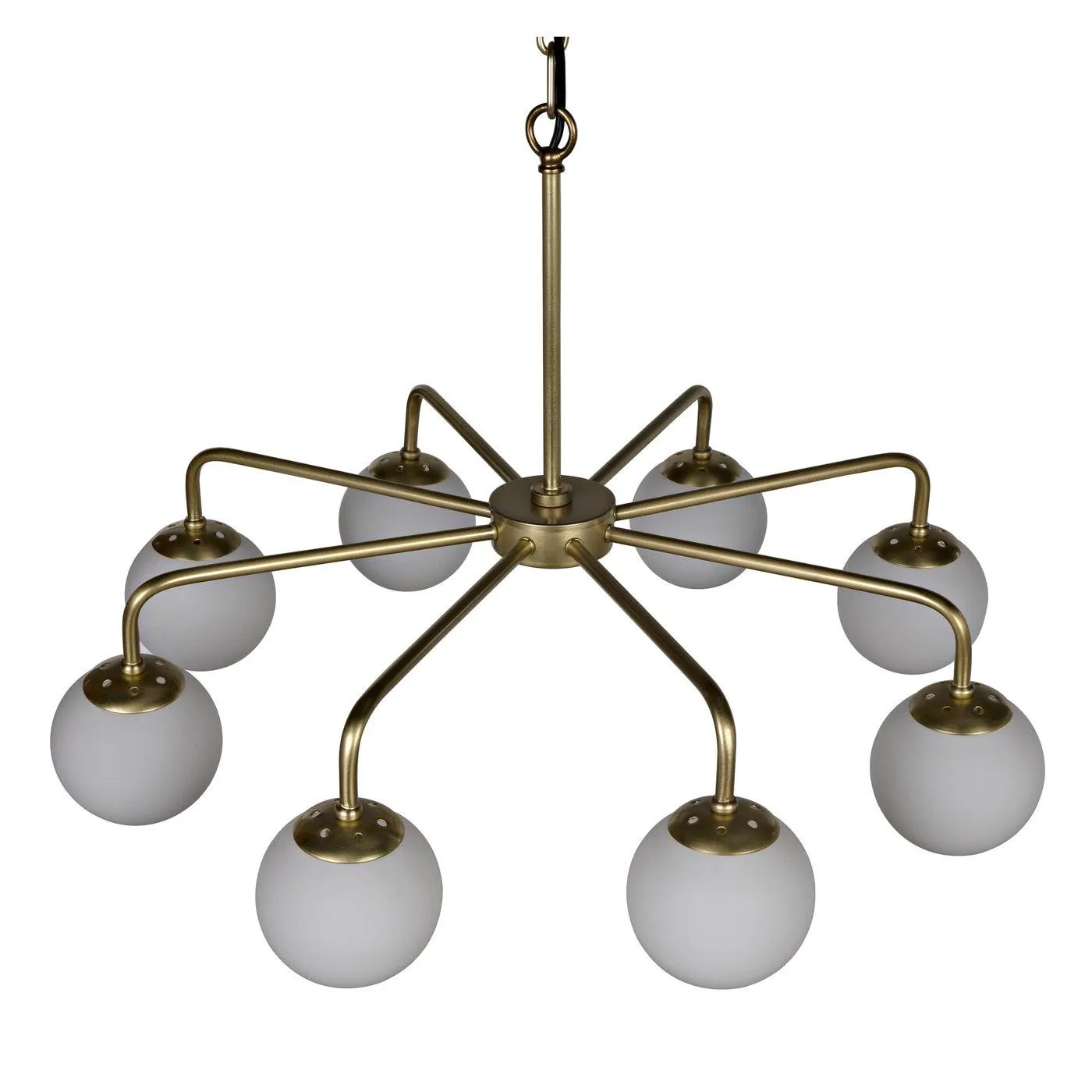 Larenta Chandelier, Antique Brass and Glass