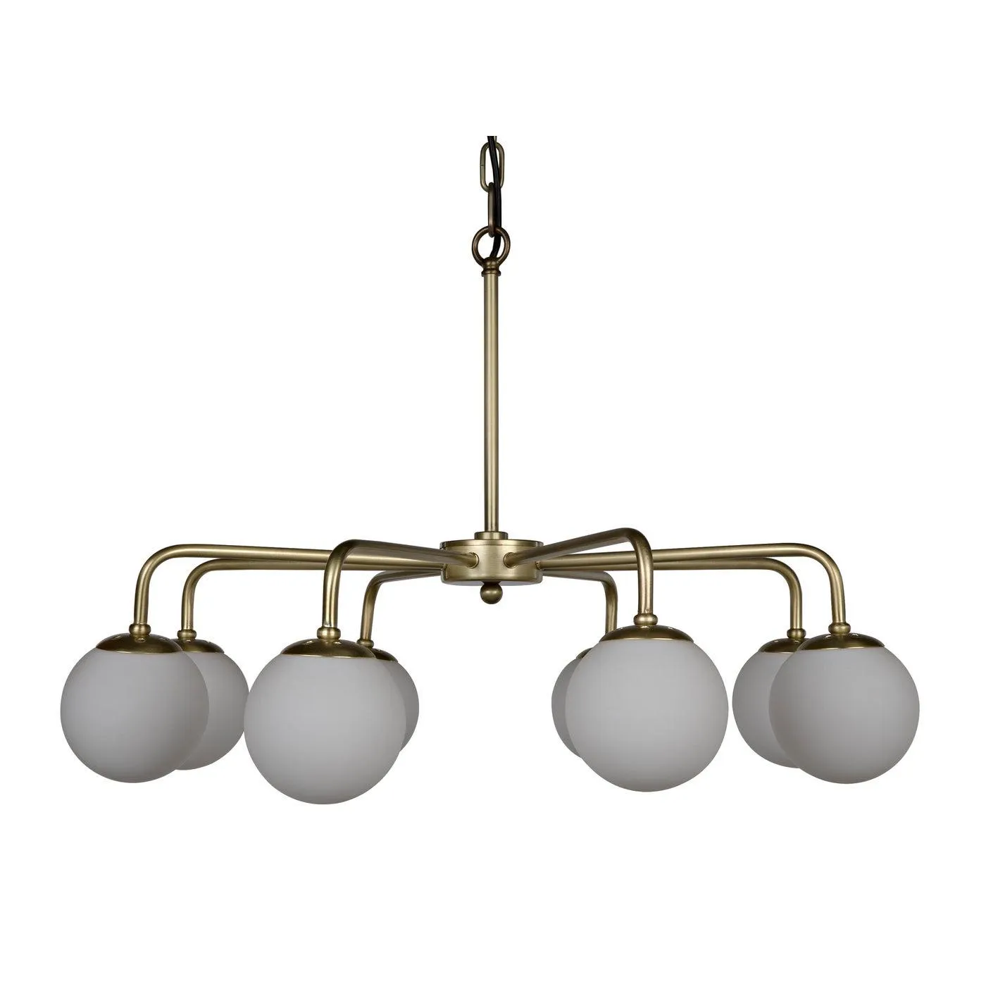 Larenta Chandelier, Antique Brass and Glass