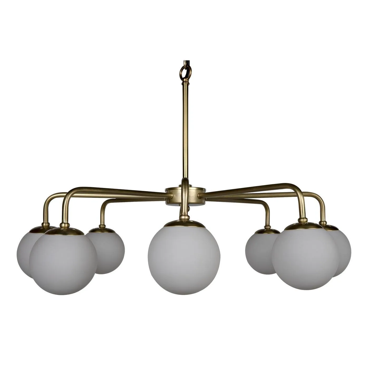 Larenta Chandelier, Antique Brass and Glass