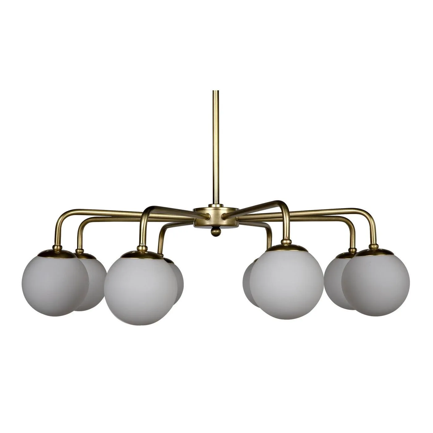 Larenta Chandelier, Antique Brass and Glass