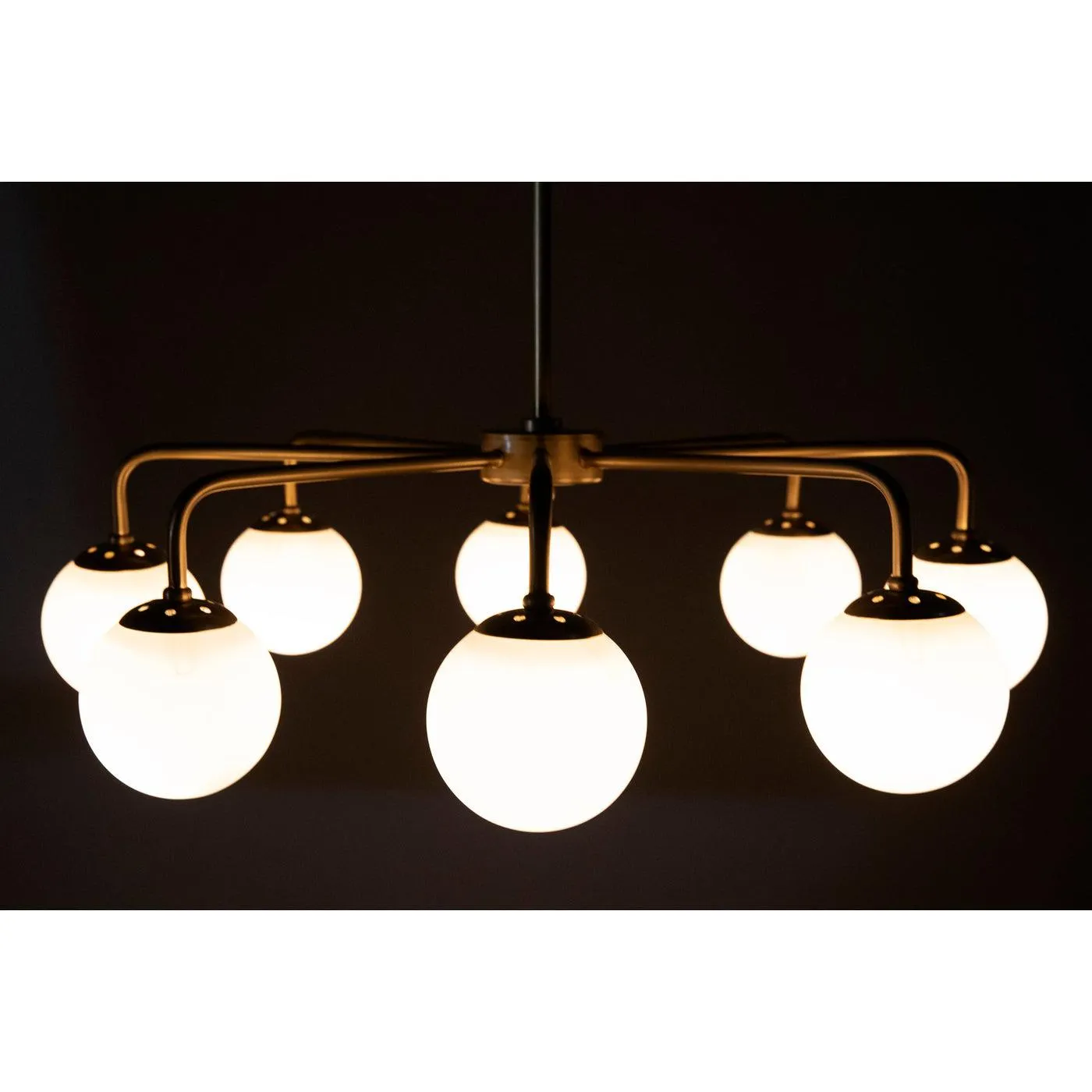 Larenta Chandelier, Antique Brass and Glass