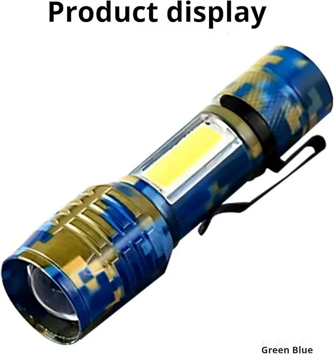 LED Flashlights -Camping Mini Pocket Flashlights with High Lumens, 60 Hour, Camouflage Zoomable Beam - Powerful, Bright,Light Weight Tactical Flash Light for Outdoor/Home