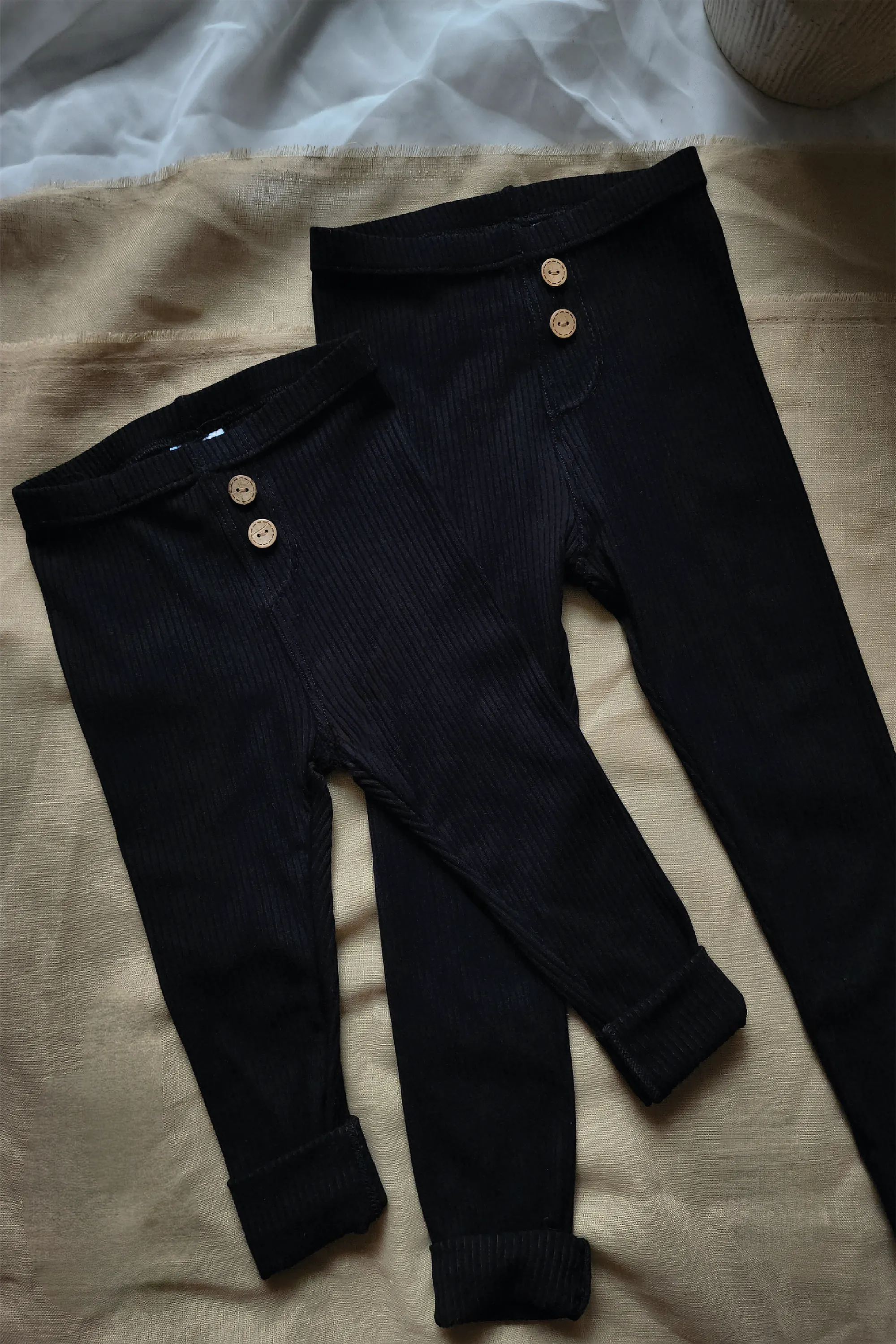 Legging évolutif uni - LE CÔTELÉ NOIR