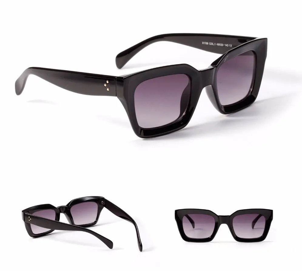 Lentes Acetato Vintage Retro Rectangular Diseñador Paris Peoples Tres Puntos