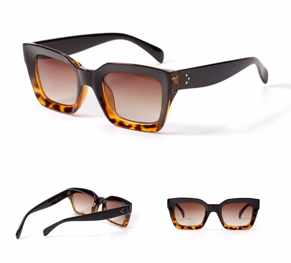 Lentes Acetato Vintage Retro Rectangular Diseñador Paris Peoples Tres Puntos