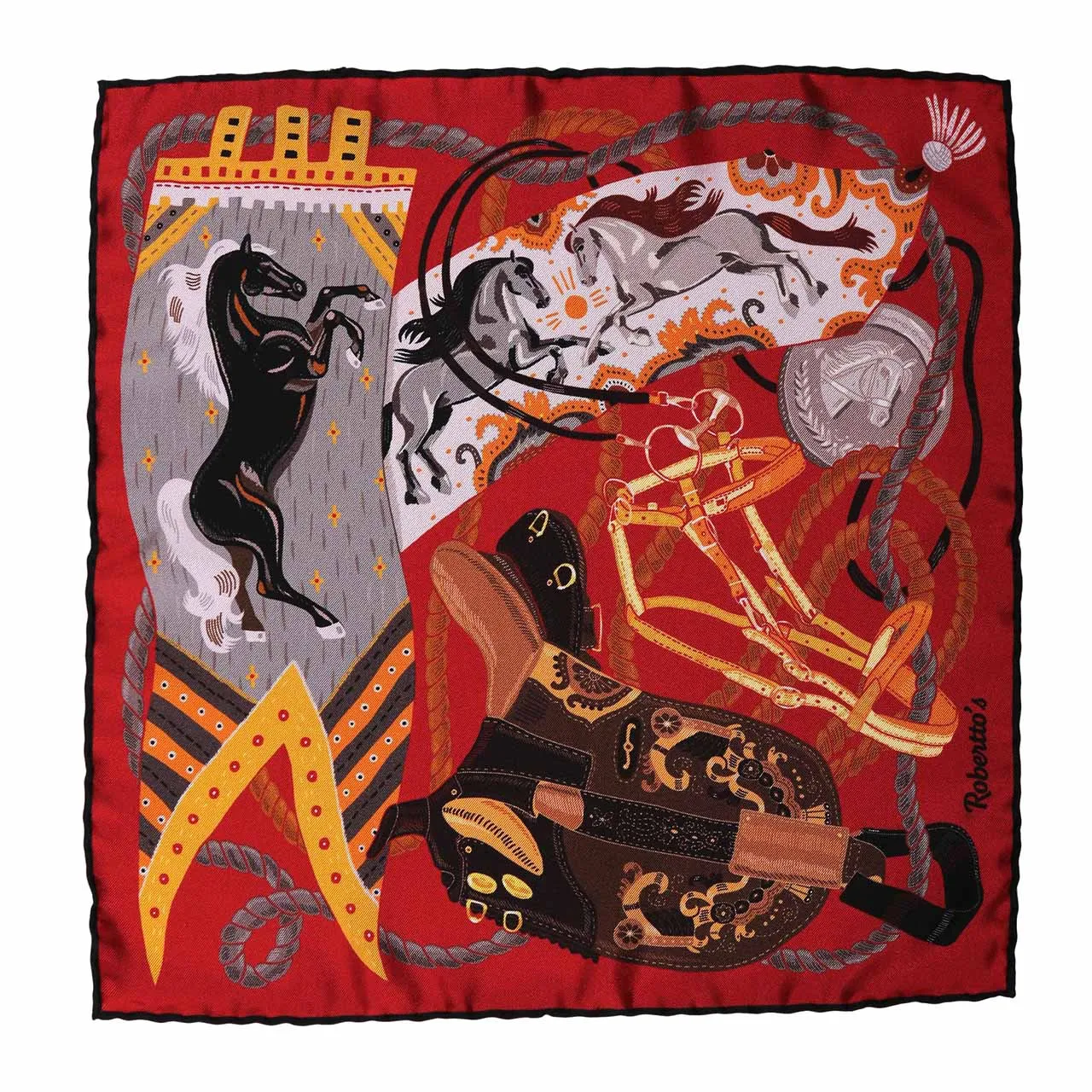 Les Chevaliers Blood Red Pocket Square