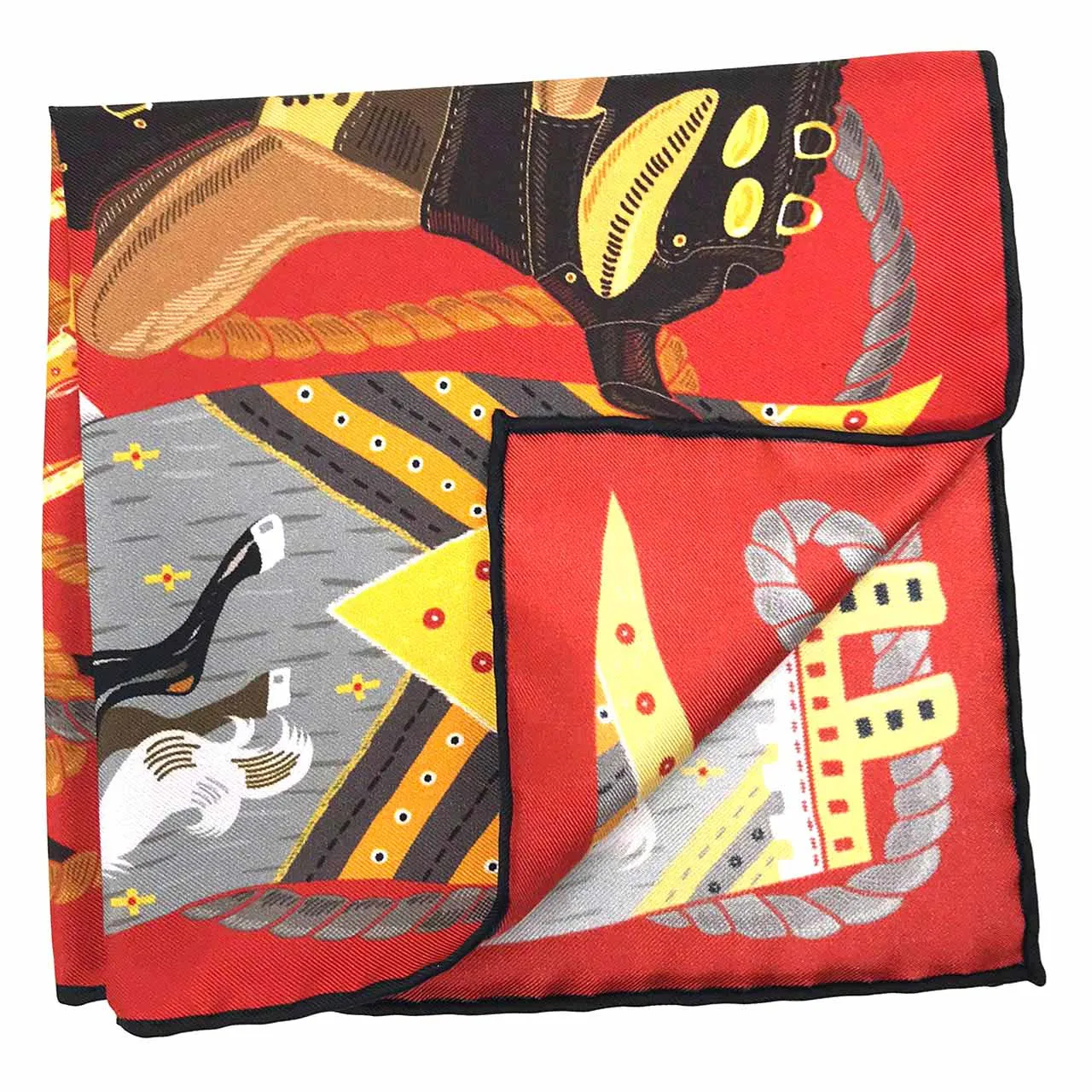 Les Chevaliers Blood Red Pocket Square