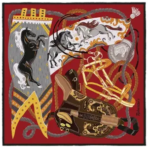 Les Chevaliers Blood Red Pocket Square
