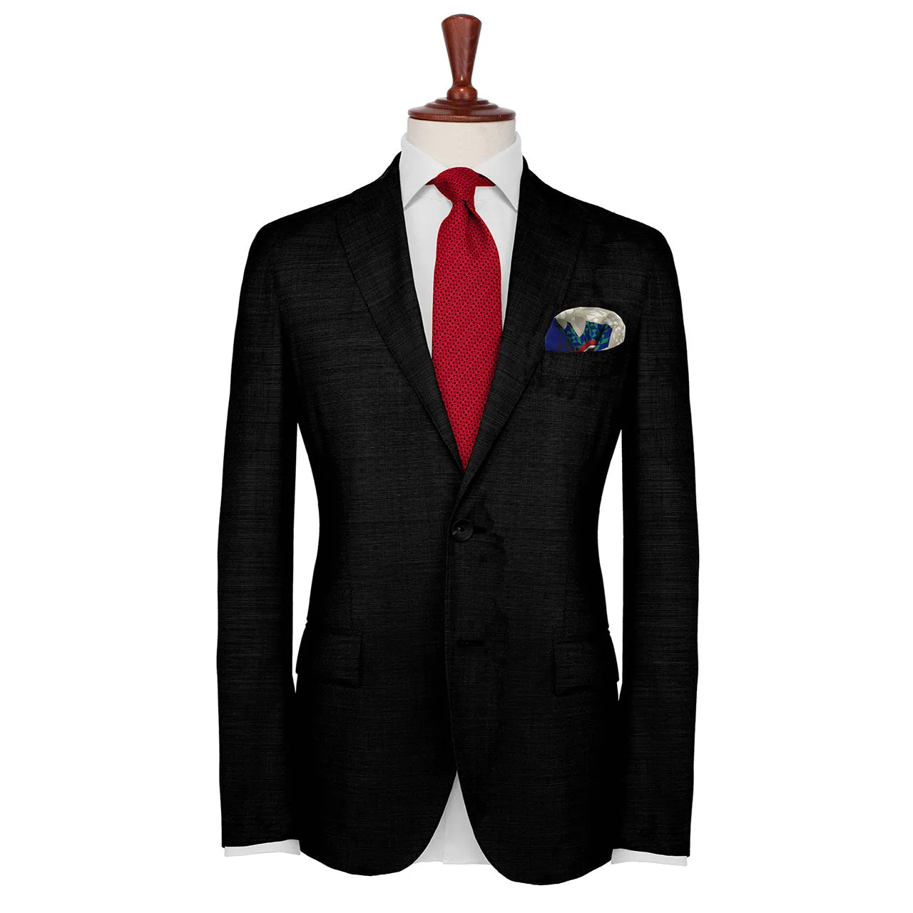 Les Pantheres Spanish Green Pocket Square