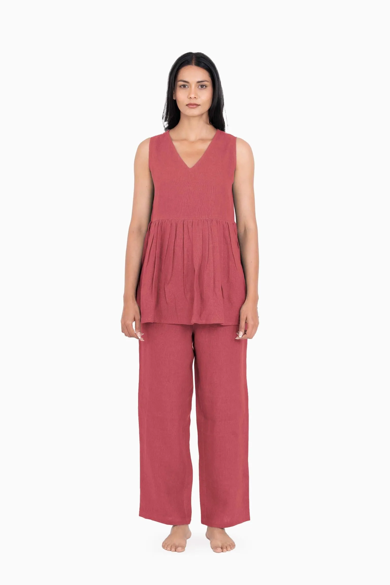 Linen Flavia Co-Ord Set-Petal Pink