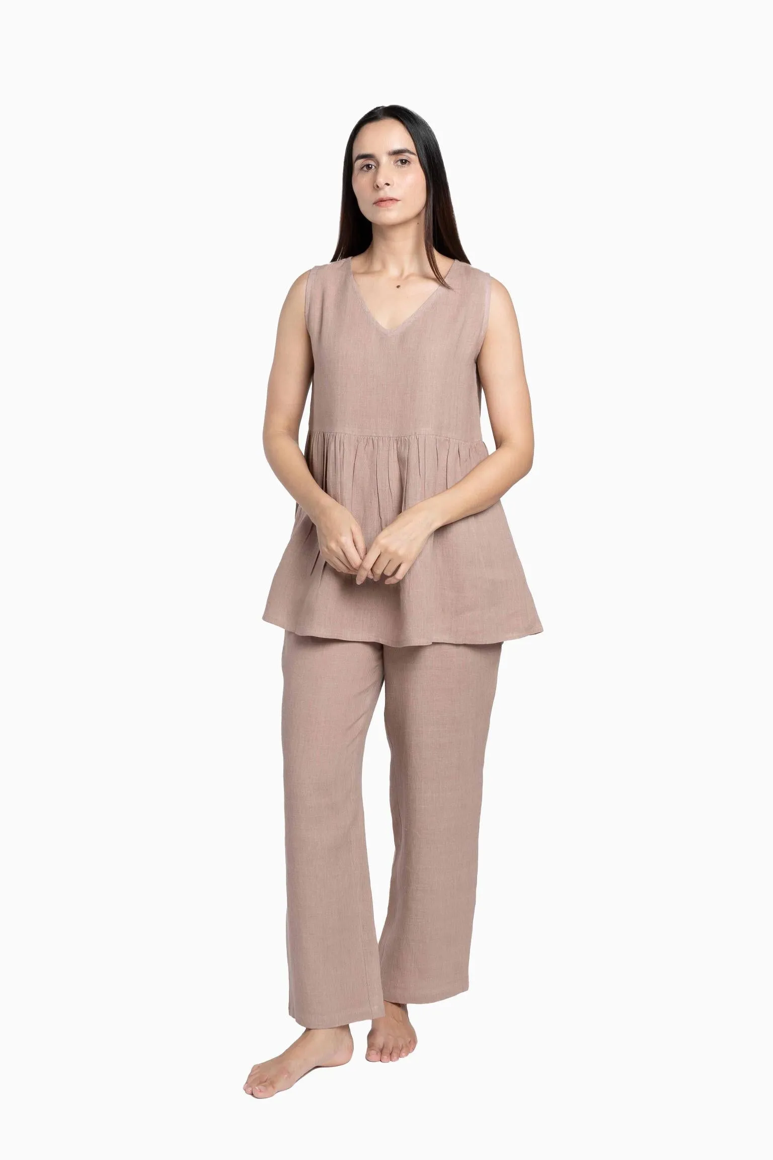 Linen Flavia Co-Ord Set-Petal Pink