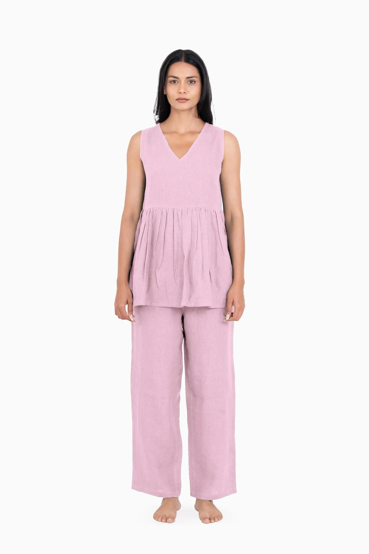 Linen Flavia Co-Ord Set-Petal Pink