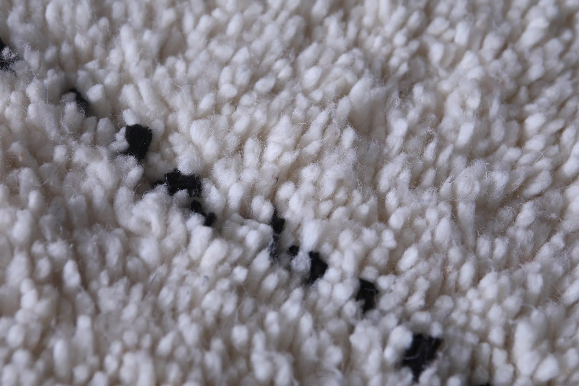 Long Handmade Moroccan White and Black Rug - 2.2 x 9.8 ft