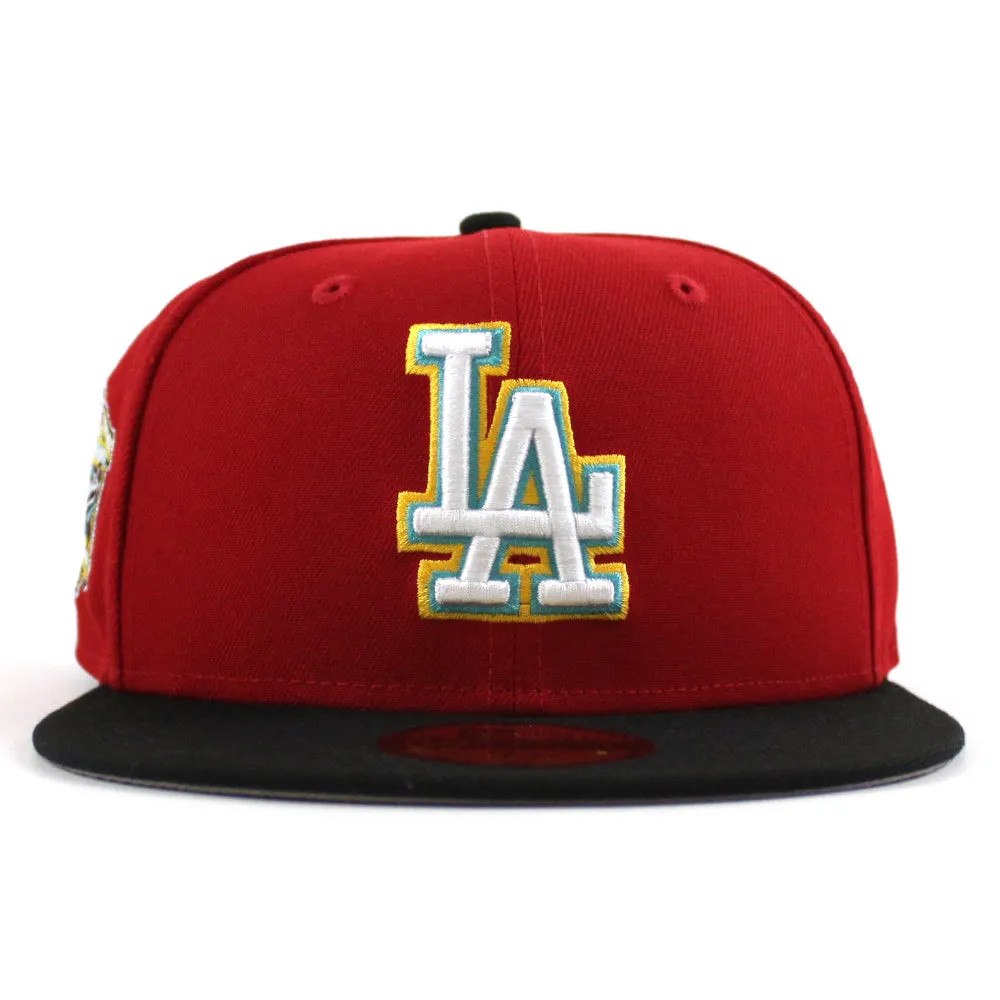 Los Angeles Dodgers 40th Anniversary New Era 59Fifty Fitted Hat (Scarlet Black Gray Under Brim)