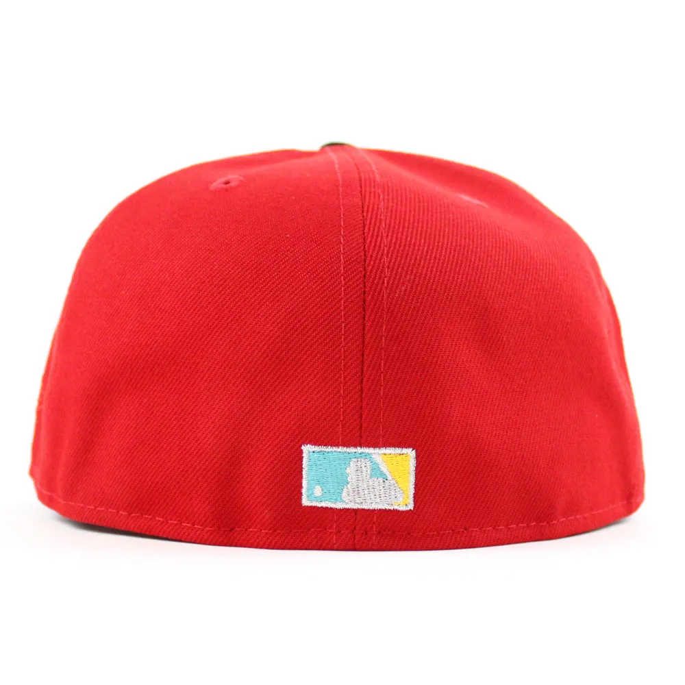 Los Angeles Dodgers 40th Anniversary New Era 59Fifty Fitted Hat (Scarlet Black Gray Under Brim)
