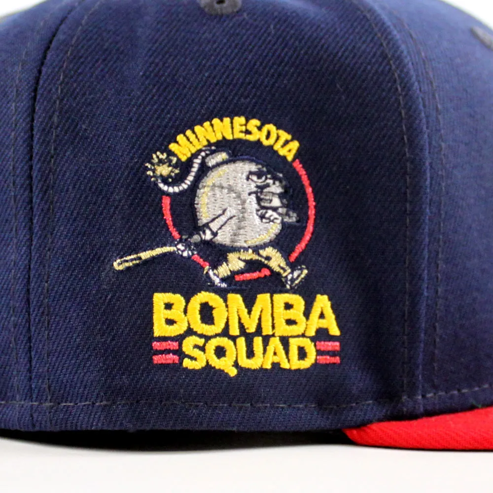 Los Twins Minnesota Twins Bomba Squad New Era 59Fifty Fitted Hat (Oceanside Scarlet Green Under Brim)