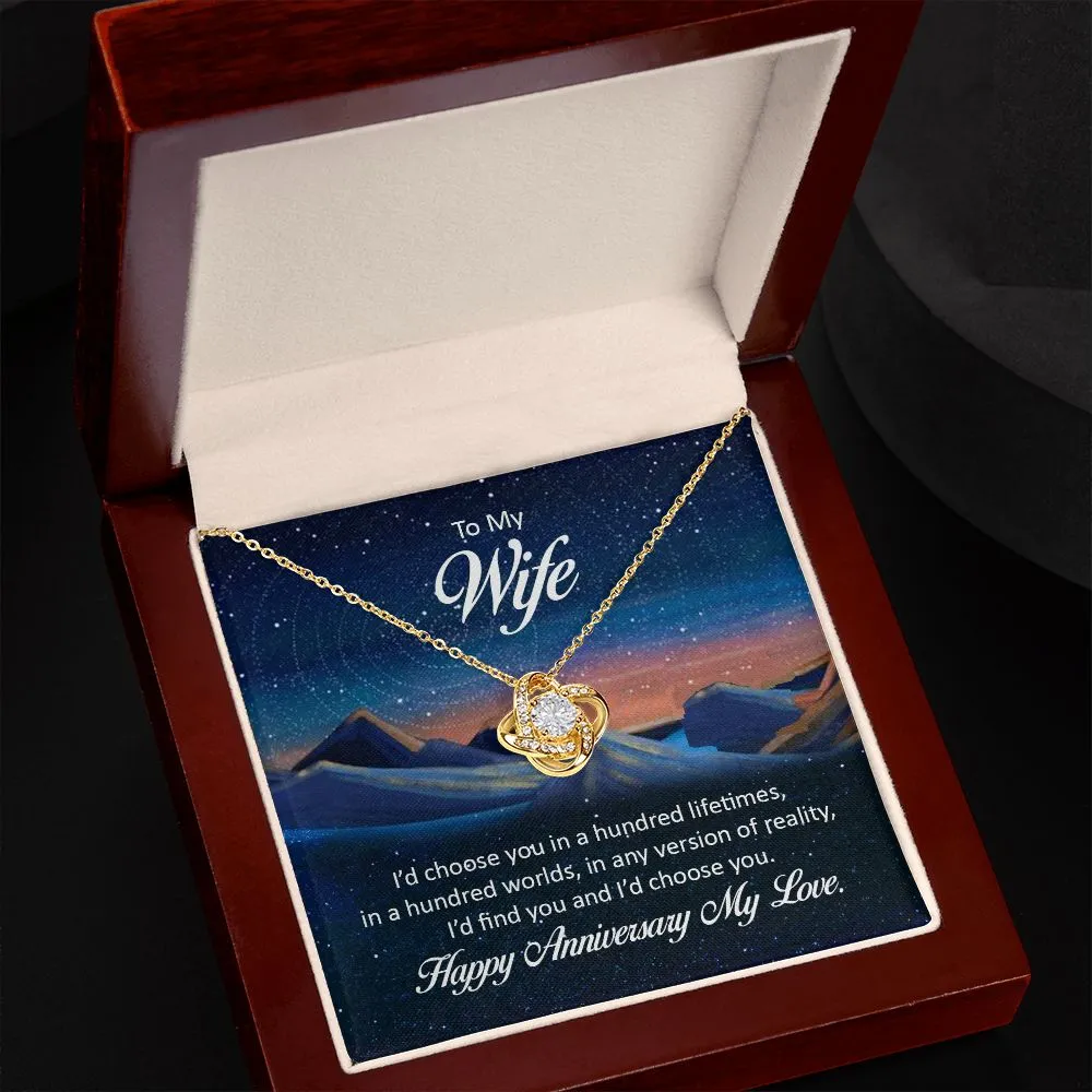Love Knot Necklace, For Girlfriend, For Wife, For Christmas, Birthday, Valentine's Day, Anniversary, Custom Message Card