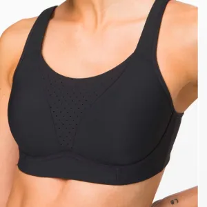 Lululemon Run Times Bra High Support Sports Bra Size 36DDD In Black