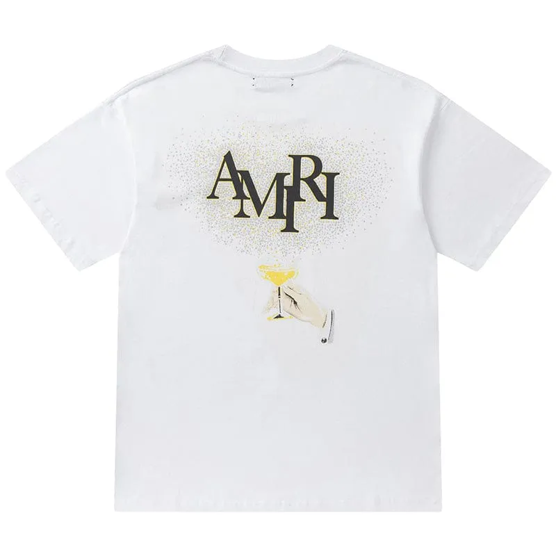 Luxury Champagne Crystal-Embellished T-shirt